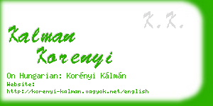 kalman korenyi business card