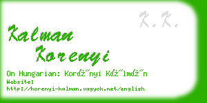 kalman korenyi business card